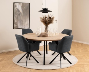 Set 2 piese Scaune dining Glenda V1, Gri, 88.5x61x63 cm