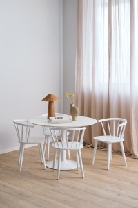 Set 2 piese Scaune dining Ida, Alb, 75x51.5x51 cm