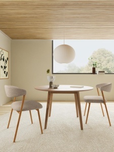 Set 2 piese Scaune dining Larry, Bej, 78.5x53.5x53 cm