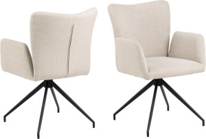 Set 2 piese Scaune dining Laura, Bej, 86x57x61.5 cm - Img 3