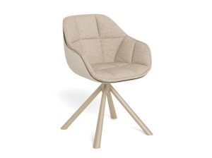 Set 2 piese Scaune dining Lenny, Bej, 80x55x57 cm - Img 3