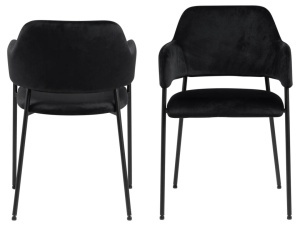 Set 2 piese Scaune dining Lima, Negru, 82x54x55 cm - Img 4