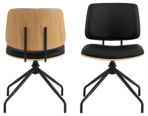 Set 2 piese Scaune dining Owen, Negru, 81x48.5x53 cm - Img 5