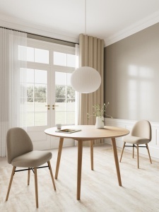 Set 2 piese Scaune dining Sophia, Bej, 82.5x54x46 cm