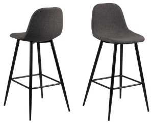 Set 2 piese Scaune inalte Wilma, Gri, 91x43.5x48.5 cm - Img 3