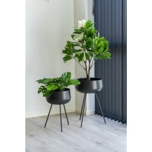 Set 2 piese Suporturi pentru ghivece Ardola, Negru, 34x34x56 cm - Img 2