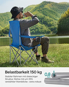 Set 2 scaune de camping, Songmics, Albastru, 76x51.5x95.5 cm - Img 5