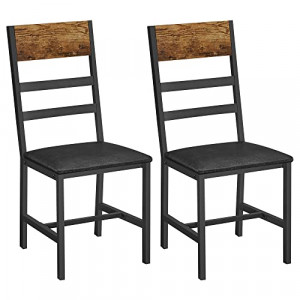 Set 2 scaune dining, Vasagle, Negru, 41.7x42.9x95 cm - Img 7