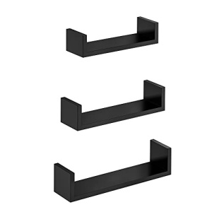 Set 3 etajere de perete, Songmics, Negru, 40x10x9 cm - Img 2