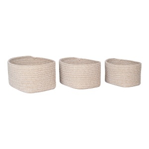 Set 3 piese Cosuri decorative Cadima, Bej, 23x18x13 cm - Img 5
