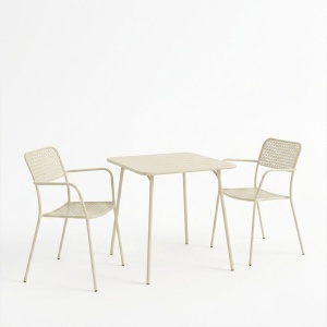Set 3 piese masa si scaune gradina, Moraja Federal, Crem, 70x70x73 cm - Img 2