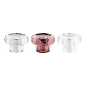 Set 3 piese Suporturi pentru lumanari, Transparent, 7x7x5 cm - Img 5