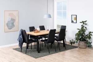 Set 4 piese Scaune dining Asama, Negru, 95x43.5x57 cm - Img 3