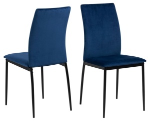Set 4 piese Scaune dining Demina, Albastru, 92x43.5x53 cm - Img 2