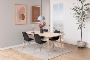 Set 4 piese Scaune dining Eris, Negru, 85.5x48.5x54 cm