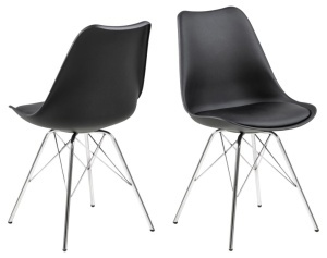 Set 4 piese Scaune dining Eris, Negru, 85.5x48.5x54 cm - Img 2