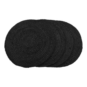 Set 4 piese Suporturi farfurie Bombay, Gri inchis, 38x38x0.5 cm - Img 3