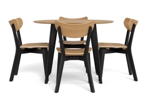 Set 5 piese Masa dining si Scaune Roxby V1, Natural, 76x105x105 cm - Img 4