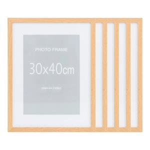 Set 5 piese Rame foto Marbella, Natural, 40x30x1.8 cm