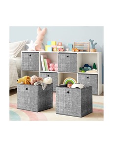 Set 6 cuburi de depozitare, Songmics, 30 x 30 x 30 cm, RFB02LG-3, Gri - Img 3