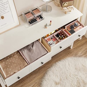 Set 6 organizatoare pentru sertare, Songmics, Roz, 28x28x13 cm - Img 4