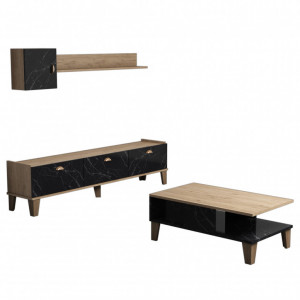 Set Comoda TV si Masuta de Cafea Living SumerG5030 Oak-Marble - Img 4