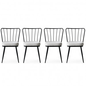 Set de 4 scaune Yıldız, Negru