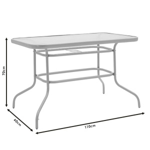 Set de gradina masa si scaune 5 bucati Calan metal negru-textilena gri inchis 110x60x70cm - Img 6