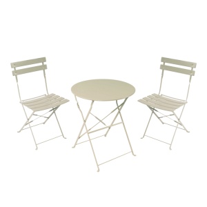 Set de gradina pliabil 3 buc. Bistro, Bej, 60x60x82 cm - Img 2