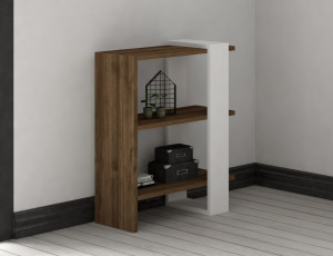 Set de mobilier pentru living Gaye, Nuc- Alb - Img 4