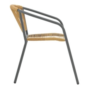Set dining Valor-Lindaria, Pako World, Metal, Antracit, Ratan, Sticla, 110x60x70 cm - Img 4