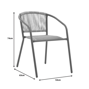 Set dining Valor-Lindaria, Pako World, Metal, Antracit, Ratan, Sticla, 110x60x70 cm - Img 8