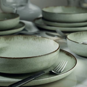 Set farfurii servire, 18 bucati Brizioia Savannah Verde 27x27x2.5 cm - Img 2