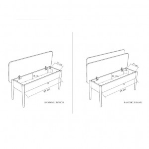 Set Masa si Scaune 4 Piese Vina 1048 - Albastru, Walnut - Img 3