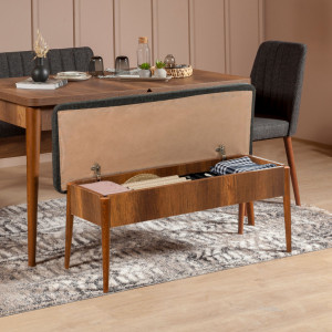 Set Masa si Scaune 5 Piese Vina 1053 Walnut-Antracit - Img 12