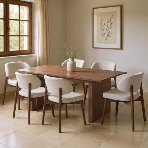 Set masa si scaune 7 buc Eleganza-Siena Nuc 180x99x75.8 cm