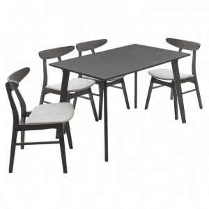Set Masa si Scaune Benson-Orlean 5 Piese Gri Rustic 120x75x75 cm - Img 4