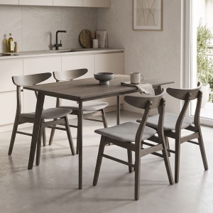 Set Masa si Scaune Benson-Orlean 5 Piese Gri Rustic 120x75x75 cm