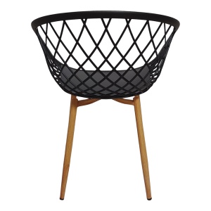 Set masa si scaune dining, 5 buc, Ezra, Negru, 80x80x76 cm - Img 6