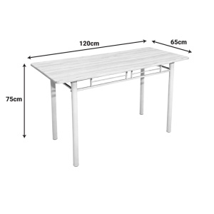 Set masa si scaune dining 5 buc. Roza, Stejar, 120x65x90 cm - Img 7