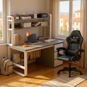 Set mobilier birou 2 buc Edge Gri 120x50x147 cm