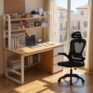 Set mobilier birou 2 buc Level Natural 120x50x147 cm