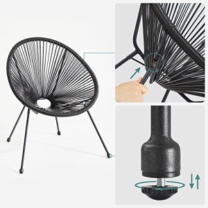 Set mobilier de gradina Acapulco, Songmics, Negru, 64x65x77 cm - Img 5