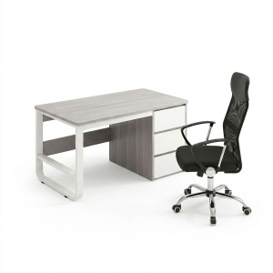 Set mobilier studenti birou si scaun birou ergonomic, 2 buc, Soho, Gri, 120x48x74 cm - Img 2