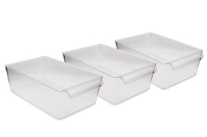 Set recipiente organizare frigider, 3 piese 727 Transparent 20x32.5x10 cm - Img 3