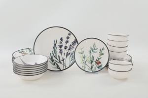 Set veselă din ceramică, 24 bucati Sidonia Springs Alb - Img 9