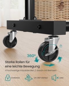 Suport pentru haine reglabil cu roti Songmics Negru 38x110x141.5 cm - Img 4