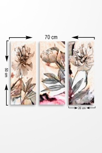 Tablou, 3 bucati MDF0018 Multicolor 20x50x3 cm - Img 2