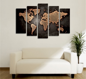 Tablou, 5 bucati BC049 Multicolor 105x70 cm - Img 2