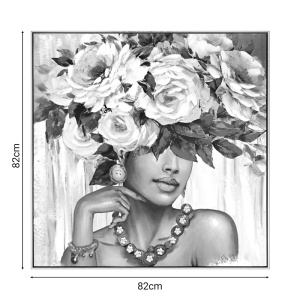Tablou canvas Flowergirl Africa 82x4.5x82 cm - Img 2